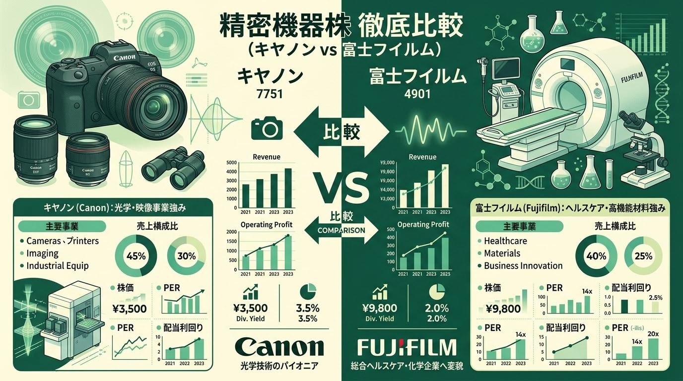 精密機器株の図解比較インフォグラフィック